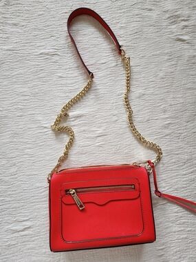 Rebecca Minkoff Red Crossbody Bag with Gold Chain Strap